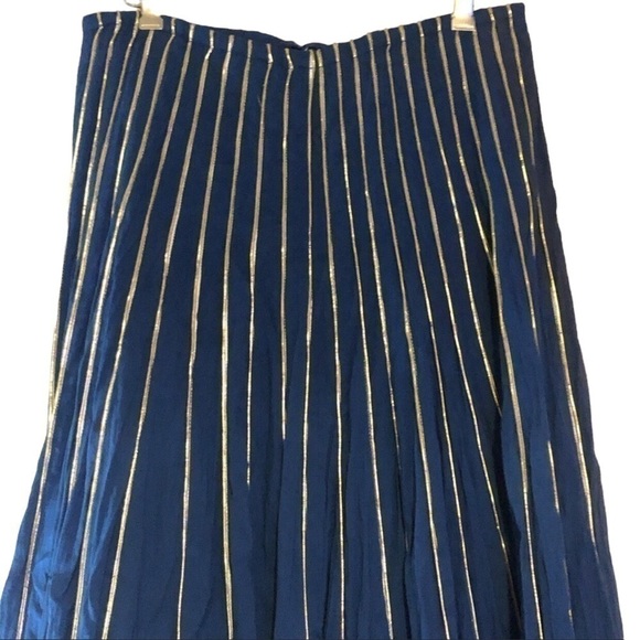 Gorgeous A Line Maxi Skirt Blue Ombré/Gold By Wei Peng - Picture 5 of 10